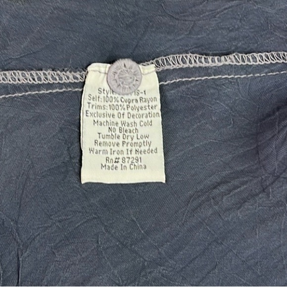 Johnny Was Floral Embroidered Blush Talum‎ Blouse Tunic Top Graphite Steel Gray - Picture 6 of 12